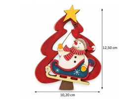 Adorno madera Navidad ARBOLITO CON FIGURAS